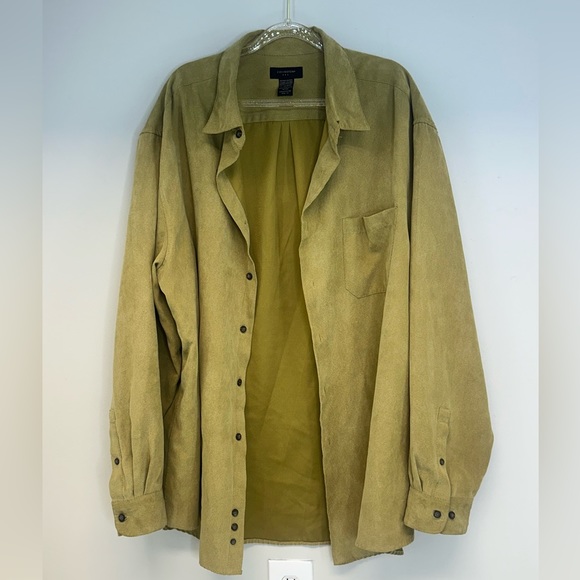 Covington men’s button down shirt size XL tan beige khaki textured - Picture 2 of 9